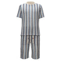 Men’s Striped Textured Two-Piece Set BLUE - Dudes Boutique