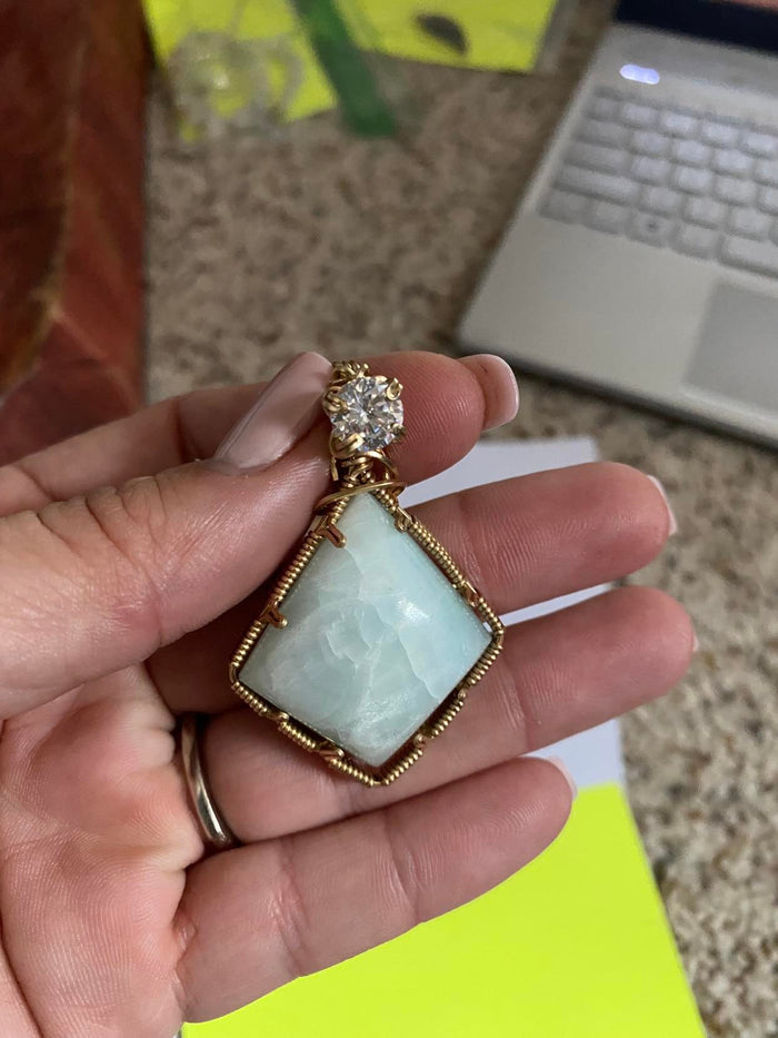 Michael Collings CZ Crystal Pendant and Bracelets. Mother of Pearl