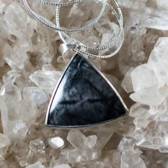 Milford Utah Picasso Marble Pendant in Sterling Silver