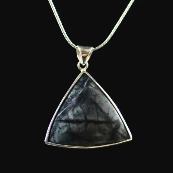Milford Utah Picasso Marble Pendant in Sterling Silver