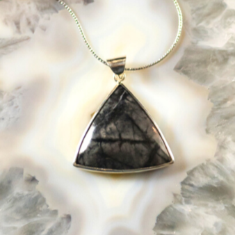 Milford Utah Picasso Marble Pendant in Sterling Silver