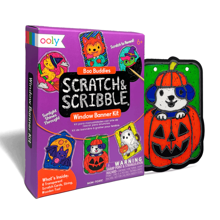 Mini Scratch & Scribble Window Banner Kit – Boo Buddies – Ooly
