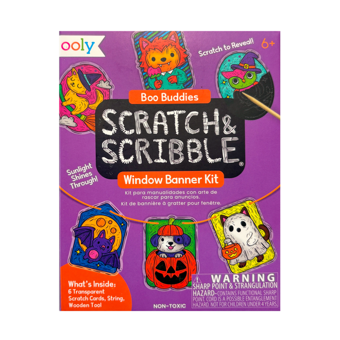 Mini Scratch & Scribble Window Banner Kit – Boo Buddies – Ooly