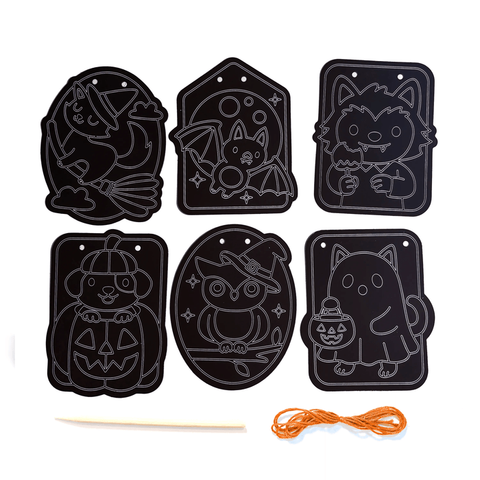 Mini Scratch & Scribble Window Banner Kit – Boo Buddies – Ooly