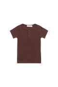 Modal Henley Tee – Burnt Cinnamon – Jamie Kay