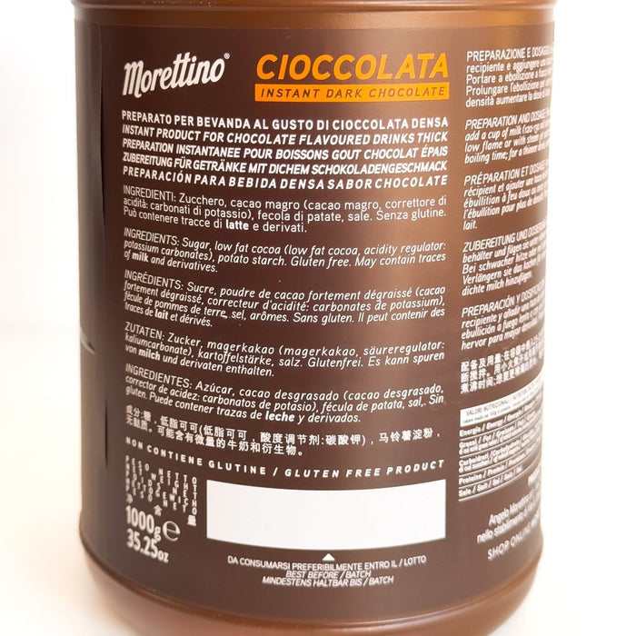 Morettino Cioccolata (Instant Dark Chocolate) - Etto Pasta