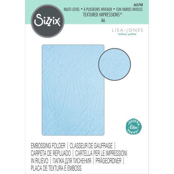 Multi Level Textured Impressions Embossing Folder - Geo Diamonds