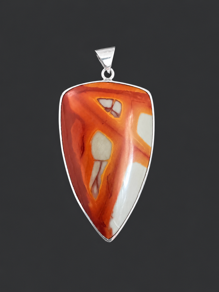 Noreena Jasper Pendant | Handcrafted by Ben Davis in Sterling Silver | Australian Pilbara Jasper