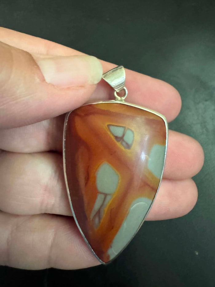 Noreena Jasper Pendant | Handcrafted by Ben Davis in Sterling Silver | Australian Pilbara Jasper