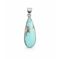 Old Stock Nevada Turquoise Teardrop Pendant – Sterling Silver | Ben Davis