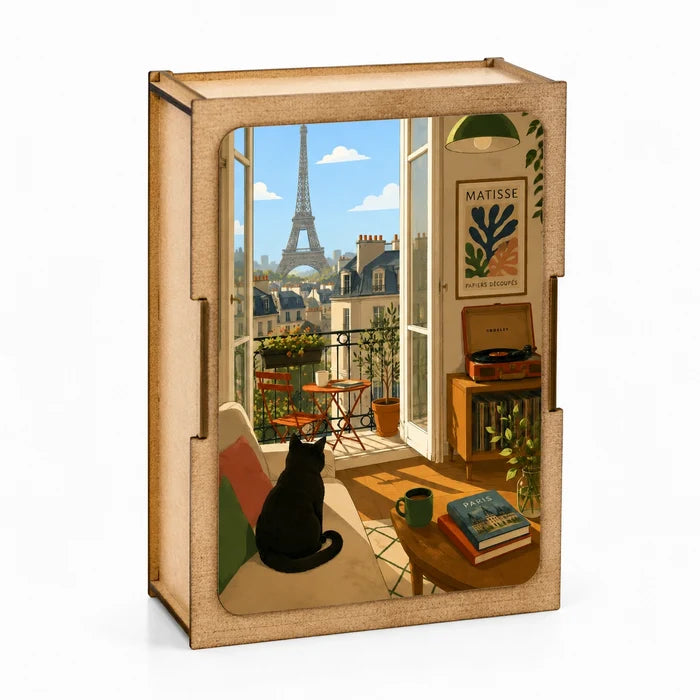 Paris Window 100 brikker træpuslespil fra Bywood