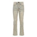 Patchwork Distressed Denim Jeans - Century Penthouse TAN