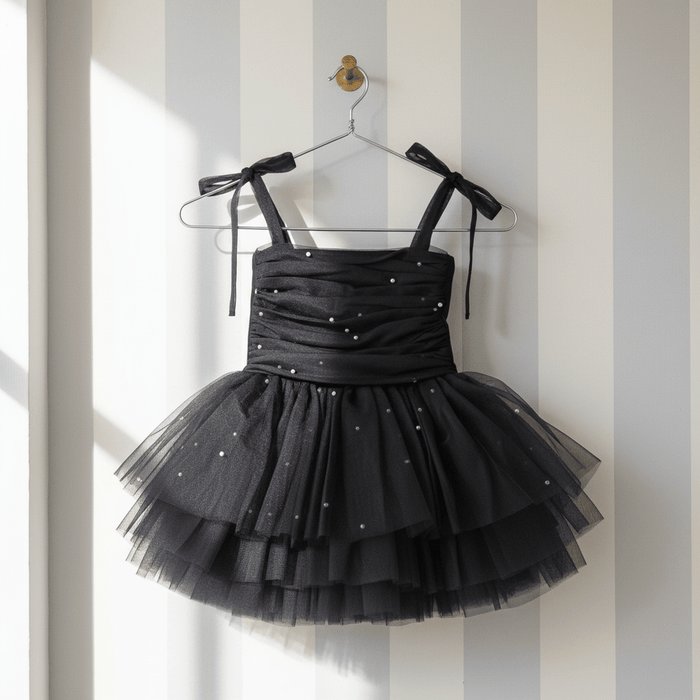 Pearl Tulle Ballerina Dress – Black – DOLLY by Le Petit Tom