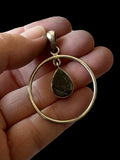 Petite Black Tourmaline in SS circle