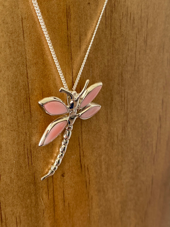 Petite Conch Shell Dragonfly Pendant