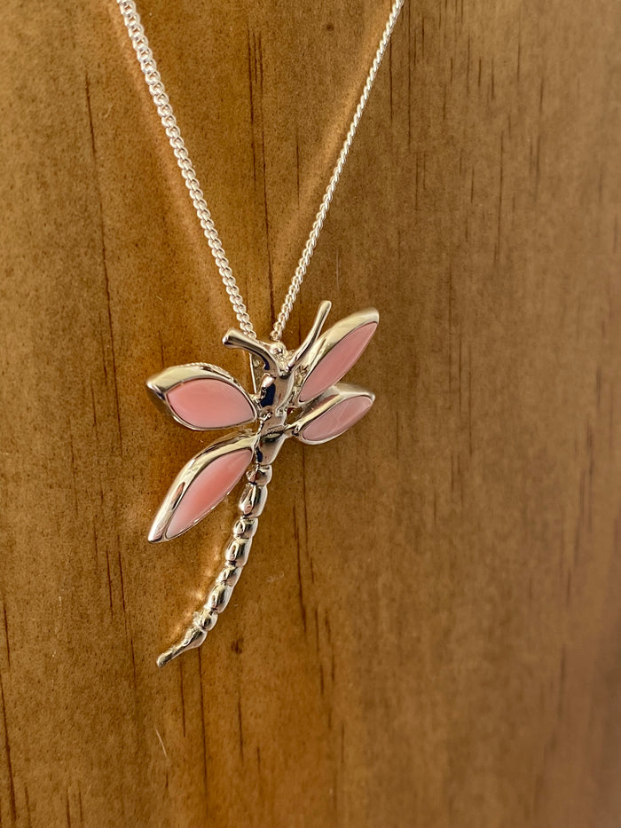 Petite Conch Shell Dragonfly Pendant
