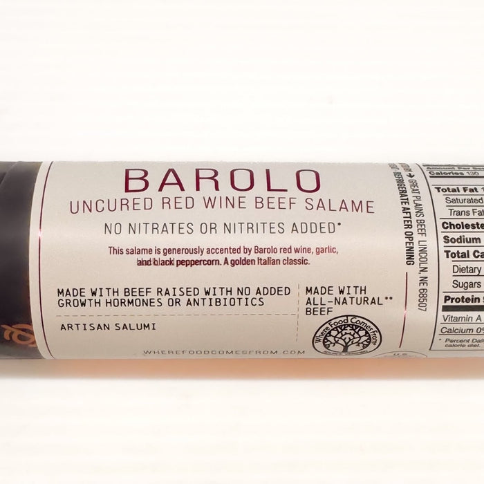 Piedmontese Barolo Beef Salame - Etto Pasta