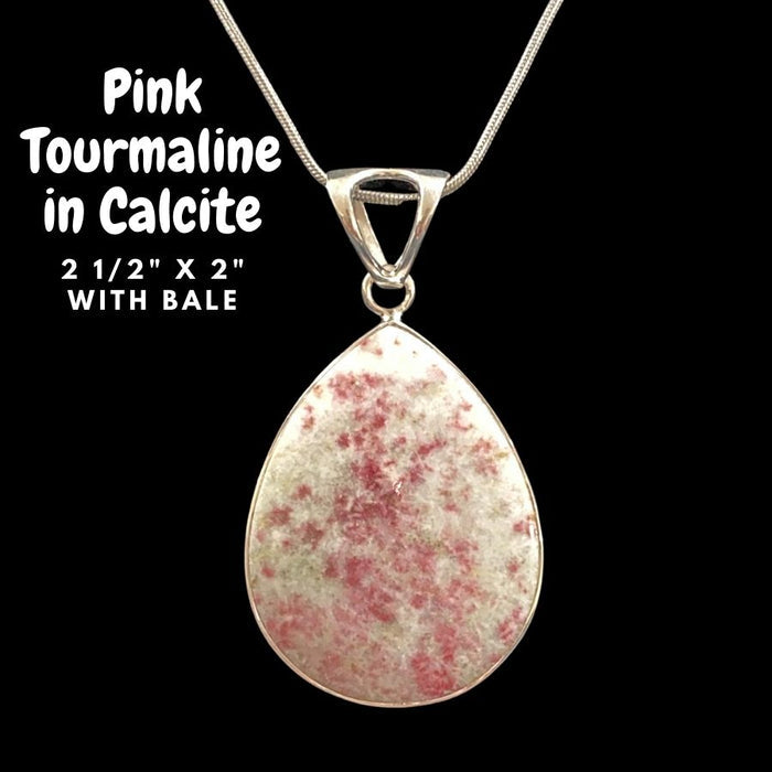 Pink Tourmaline Crystals in a White Calcite Matrix ~ Unique Bale