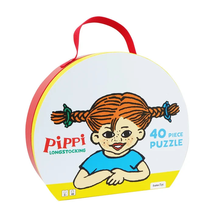 Pippi Langstrømpe puslespil til børn +3 år med 40 XL brikker
