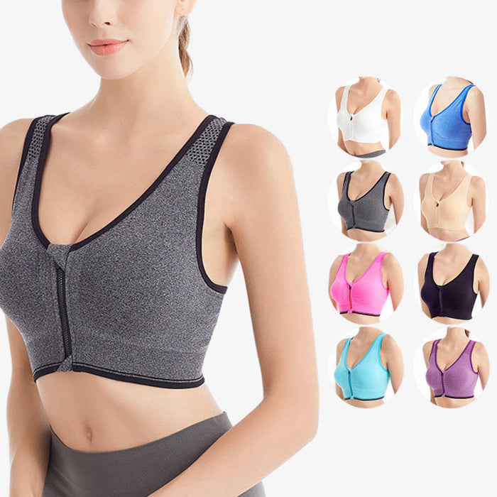Plusock Front Zip Comfortable Sports Bras(2 Packs)