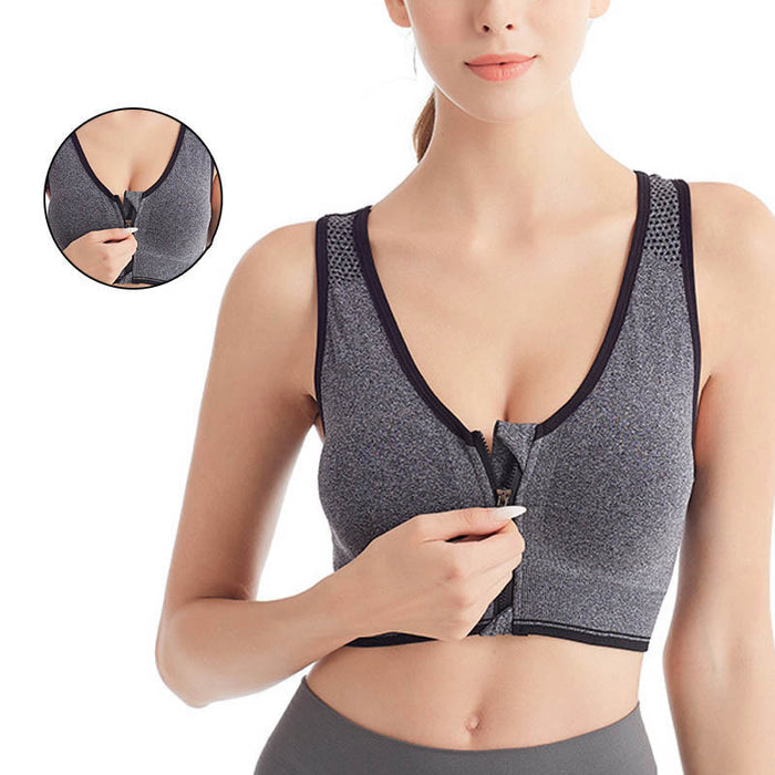 Plusock Front Zip Comfortable Sports Bras(2 Packs)
