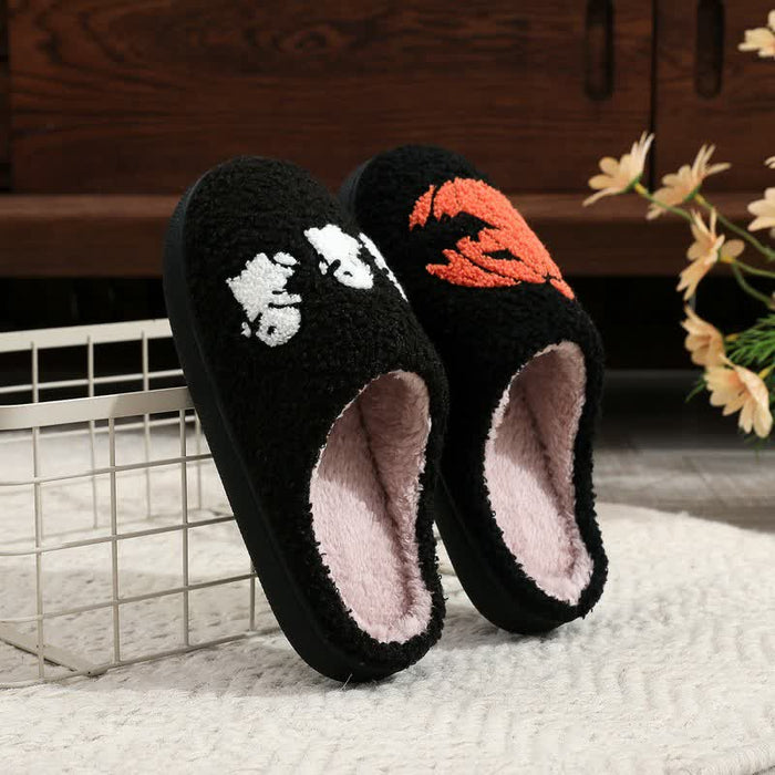 Plusock Halloween Ghost And Pumpkin Plush Slippers - Black - EU44-45(US10-11) - image 0