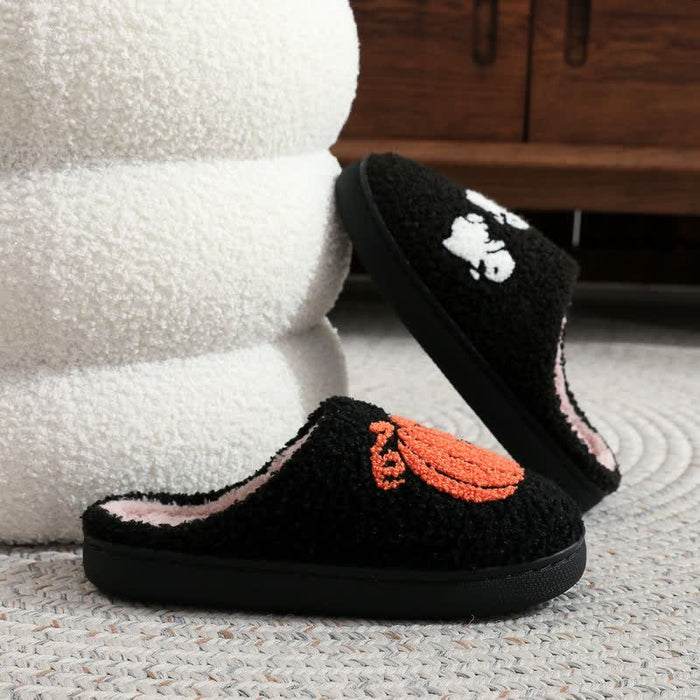 Plusock Halloween Ghost And Pumpkin Plush Slippers - image 2