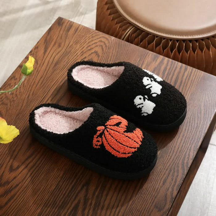 Plusock Halloween Ghost And Pumpkin Plush Slippers - image 3