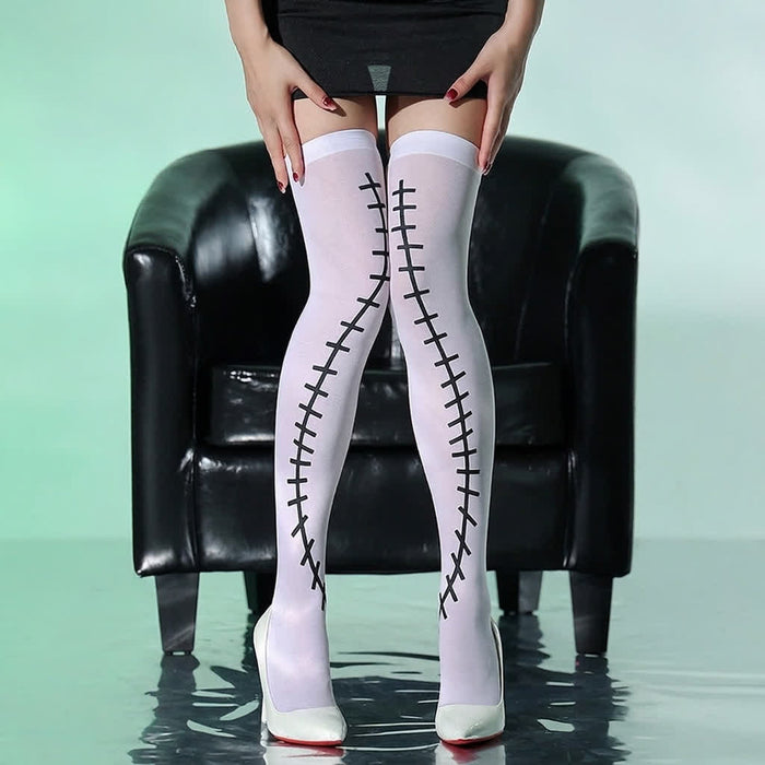 Plusock Halloween Party Pink Thigh High Socks (4 Pairs) - C - EU36-43 (US3-9) - image 3