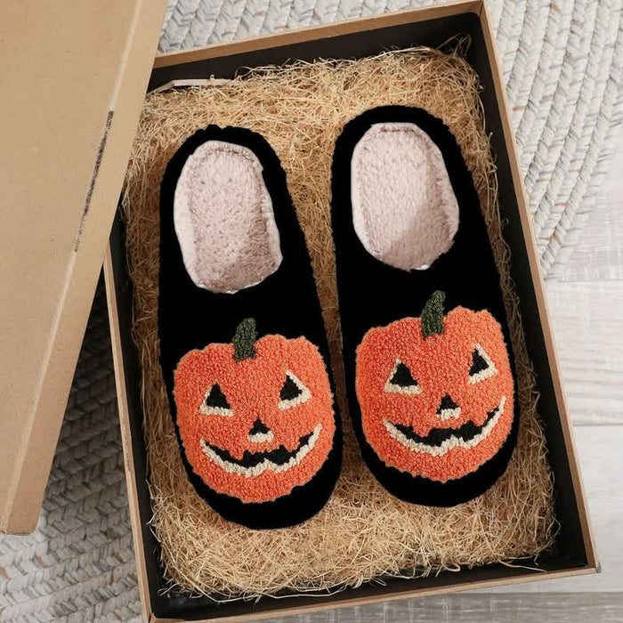 Plusock Halloween Pumpkin Plush House Slippers - B - EU44-45(US10-11) - image 1
