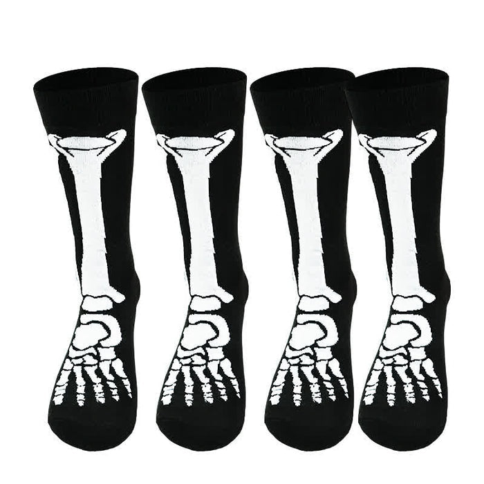 Plusock Halloween Skeleton Print Cotton Crew Socks (3 Pairs) - image 6