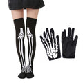 Plusock Halloween Skeleton Thigh Socks And Gloves Matching Set - Short Set - EU36-43 (US3-9) - image 0