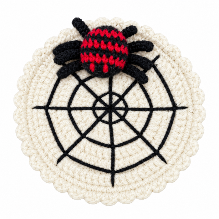 Plusock Halloween Spider Crochet Coasters - Beige - One Size - image 5