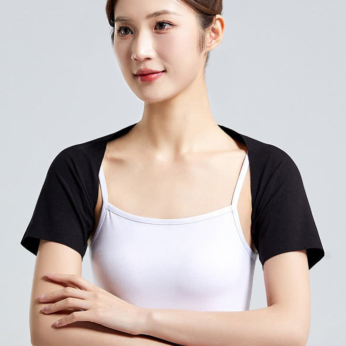 Plusock Lightweight Modal Short-Sleeve Top Shoulder Brace(2 Pieces) - Black - XXL - image 1