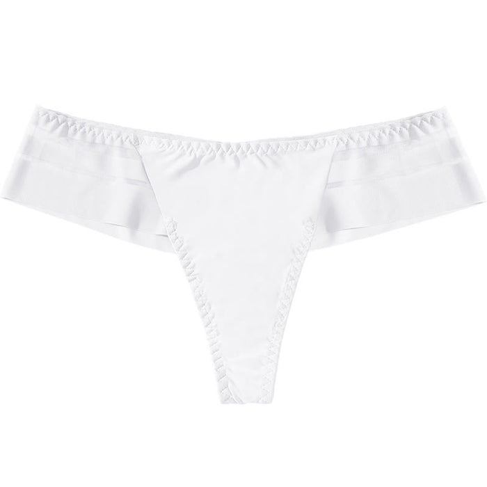 Plusock Lightweight Sheer Mesh Thong Panties(3 Packs) - White - XL - image 6