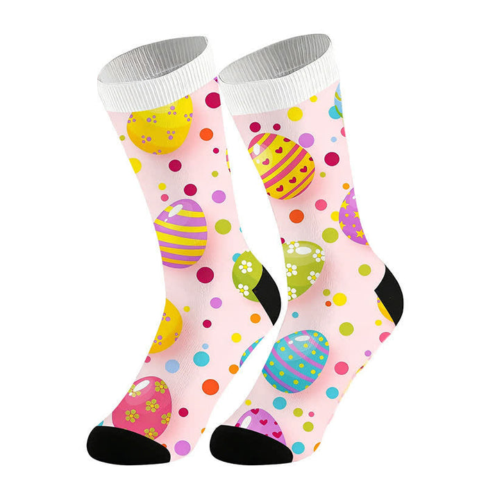 Plusock Pastel Easter Egg Quarter Socks - Pink - EU36-44(US3-11) - image 4