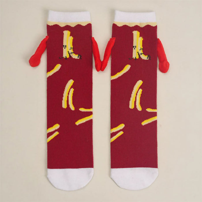 Plusock Playful Food Print Polycotton Quarter Socks(3 Pairs) - Wine - EU36-42(US3-9) - image 3