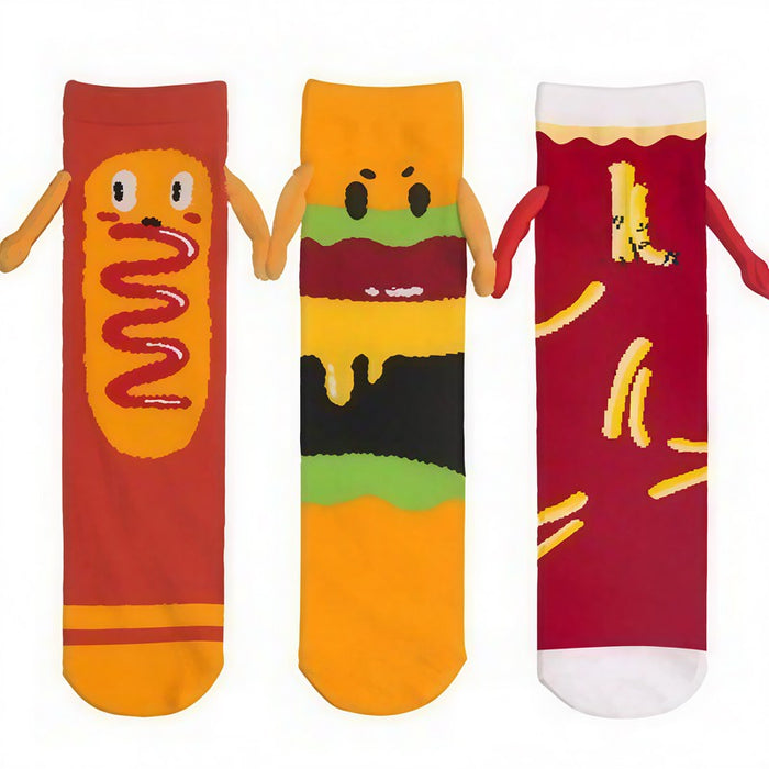 Plusock Playful Food Print Polycotton Quarter Socks(3 Pairs) - Multicolor - EU36-42(US3-9) - image 4