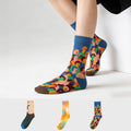 Plusock Playful Painting Pattern Quarter Socks(3 Pairs) - Multicolor - EU35-43(US2-9) - image 0