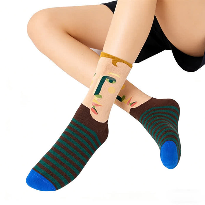 Plusock Playful Painting Pattern Quarter Socks(3 Pairs) - image 1