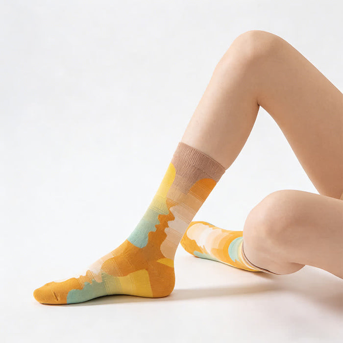 Plusock Playful Painting Pattern Quarter Socks(3 Pairs) - image 2