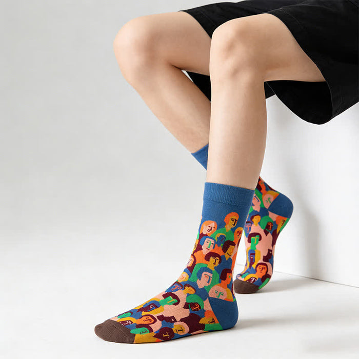 Plusock Playful Painting Pattern Quarter Socks(3 Pairs) - image 3
