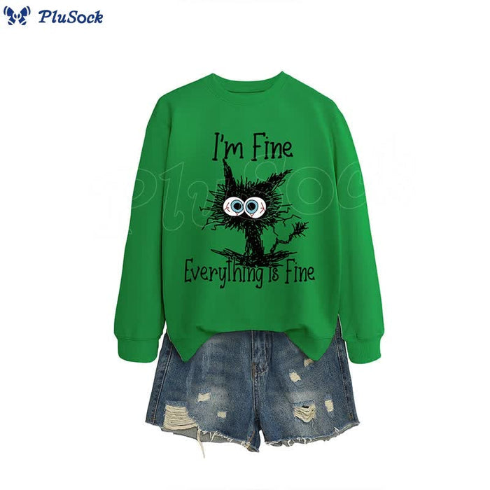 Plusock Plus Size Angry Cat Sweatshirt