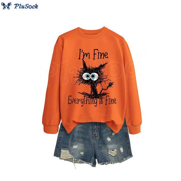 Plusock Plus Size Angry Cat Sweatshirt