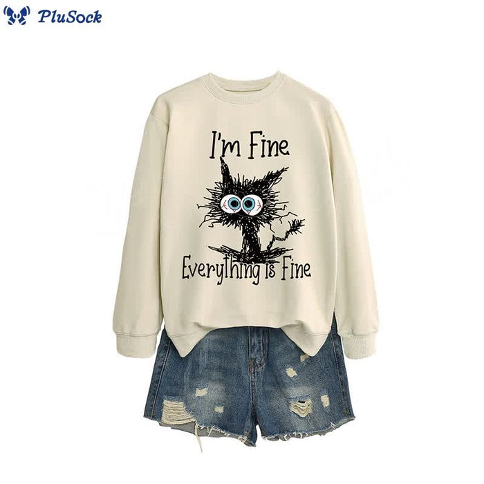 Plusock Plus Size Angry Cat Sweatshirt