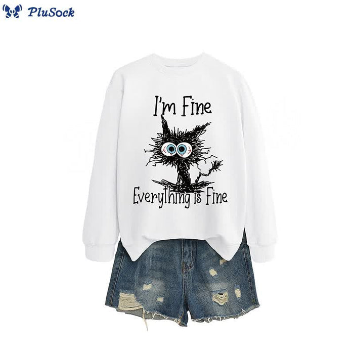 Plusock Plus Size Angry Cat Sweatshirt