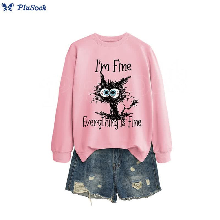 Plusock Plus Size Angry Cat Sweatshirt