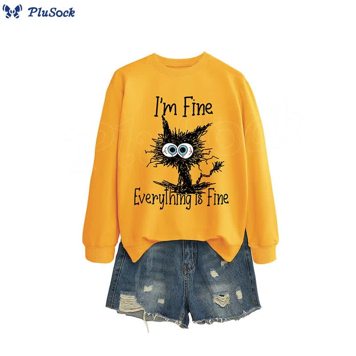 Plusock Plus Size Angry Cat Sweatshirt