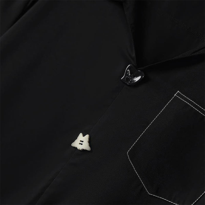 Plusock Plus Size Contrast Stitch Camp Collar Shirt Blouse - image 3
