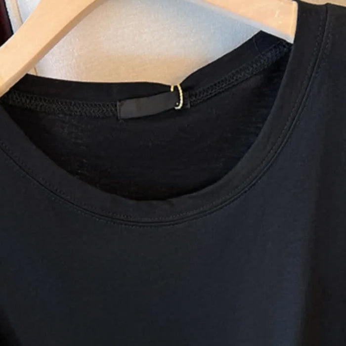Plusock Plus Size Cotton Stretch Split Hem Tee - image 1